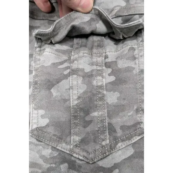 SPANX Cargo Pants Women L Gray Camo Utility Stretch Skinny Pull On Large - Picture 5 of 11